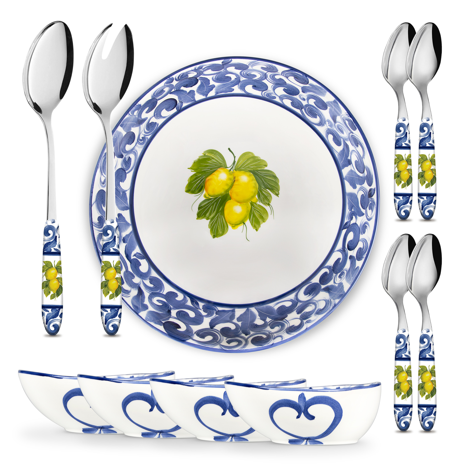 Set macedonia Damascato blu