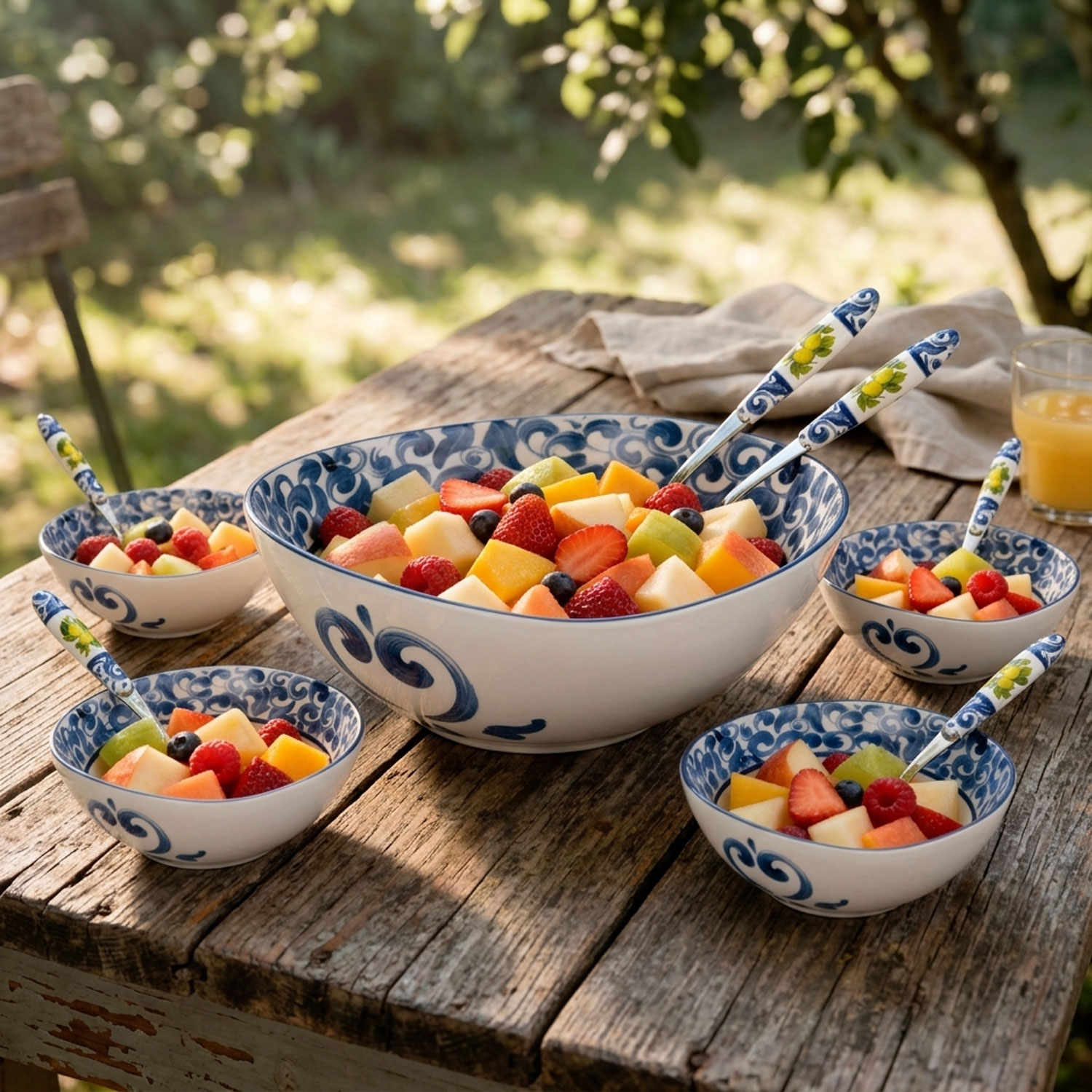 Damascato blu obstsalat-Set