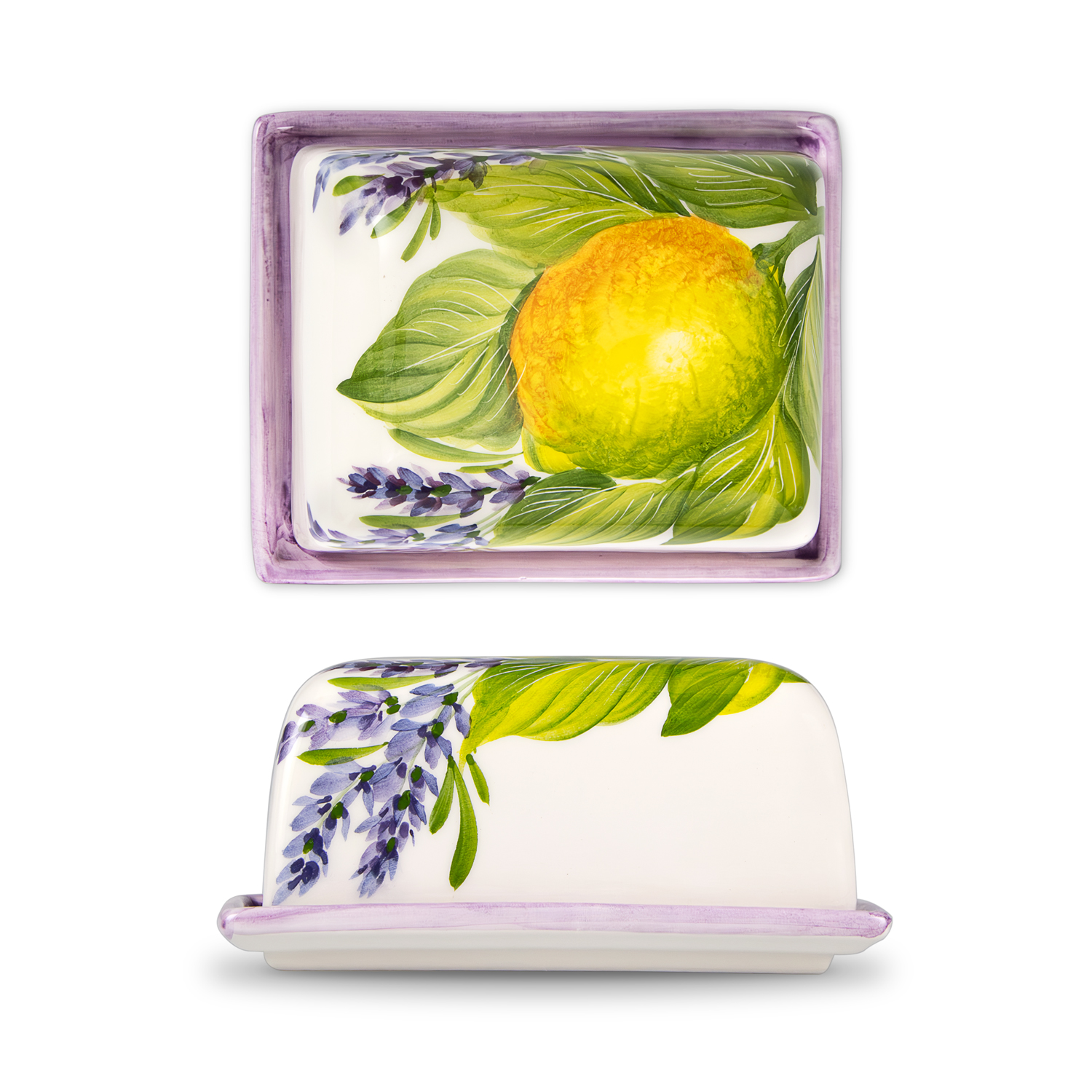 Set colazione decorato limoni e lavanda