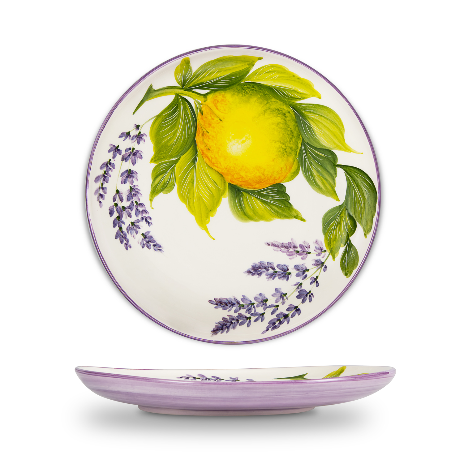 Set colazione decorato limoni e lavanda