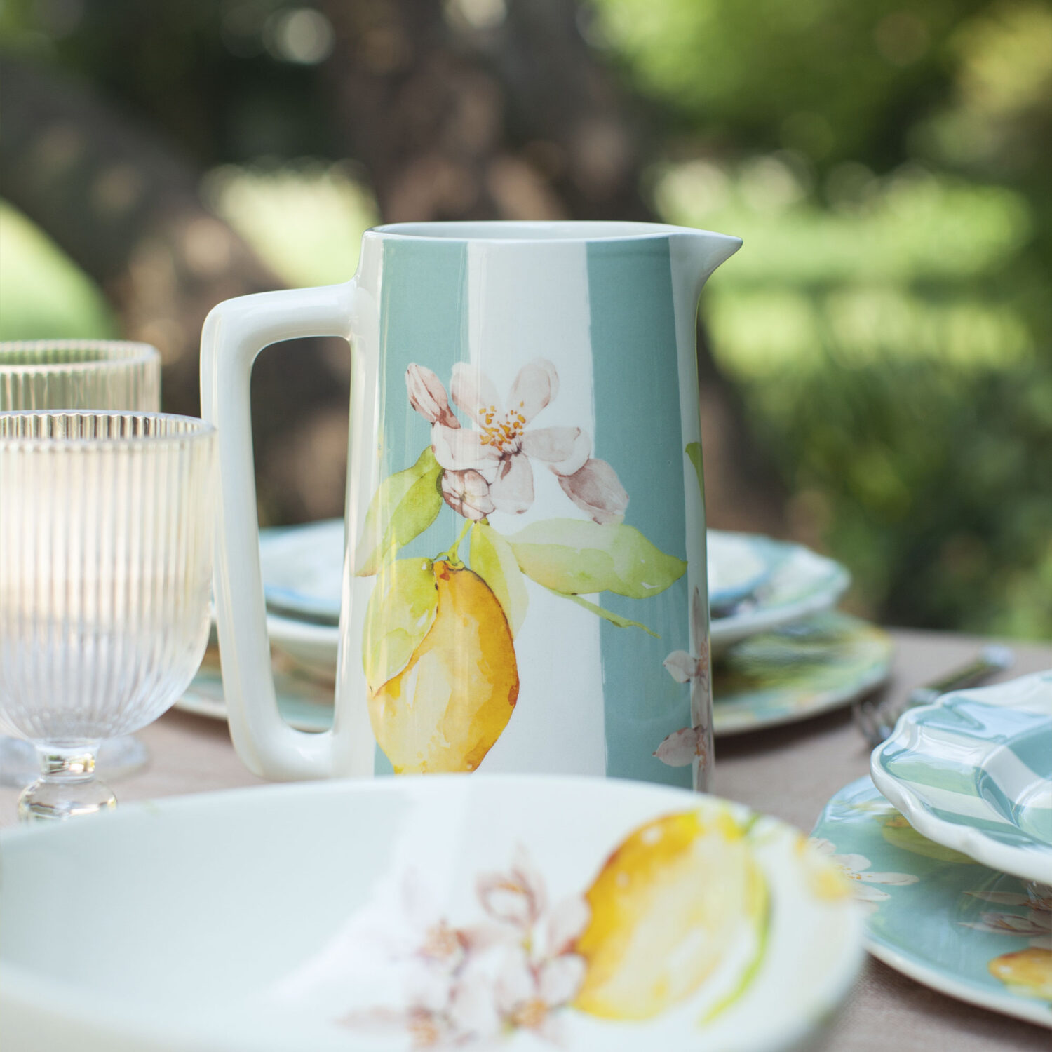 Brocca Citrus righe azzurre