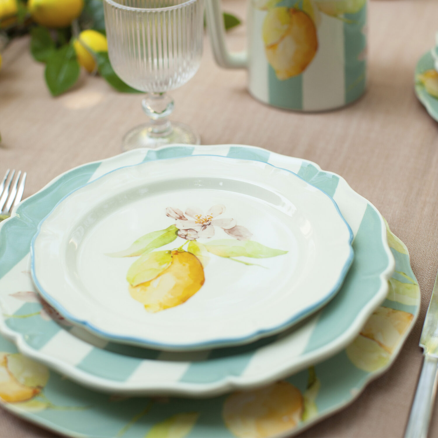 Dessertteller Citrus hellblau