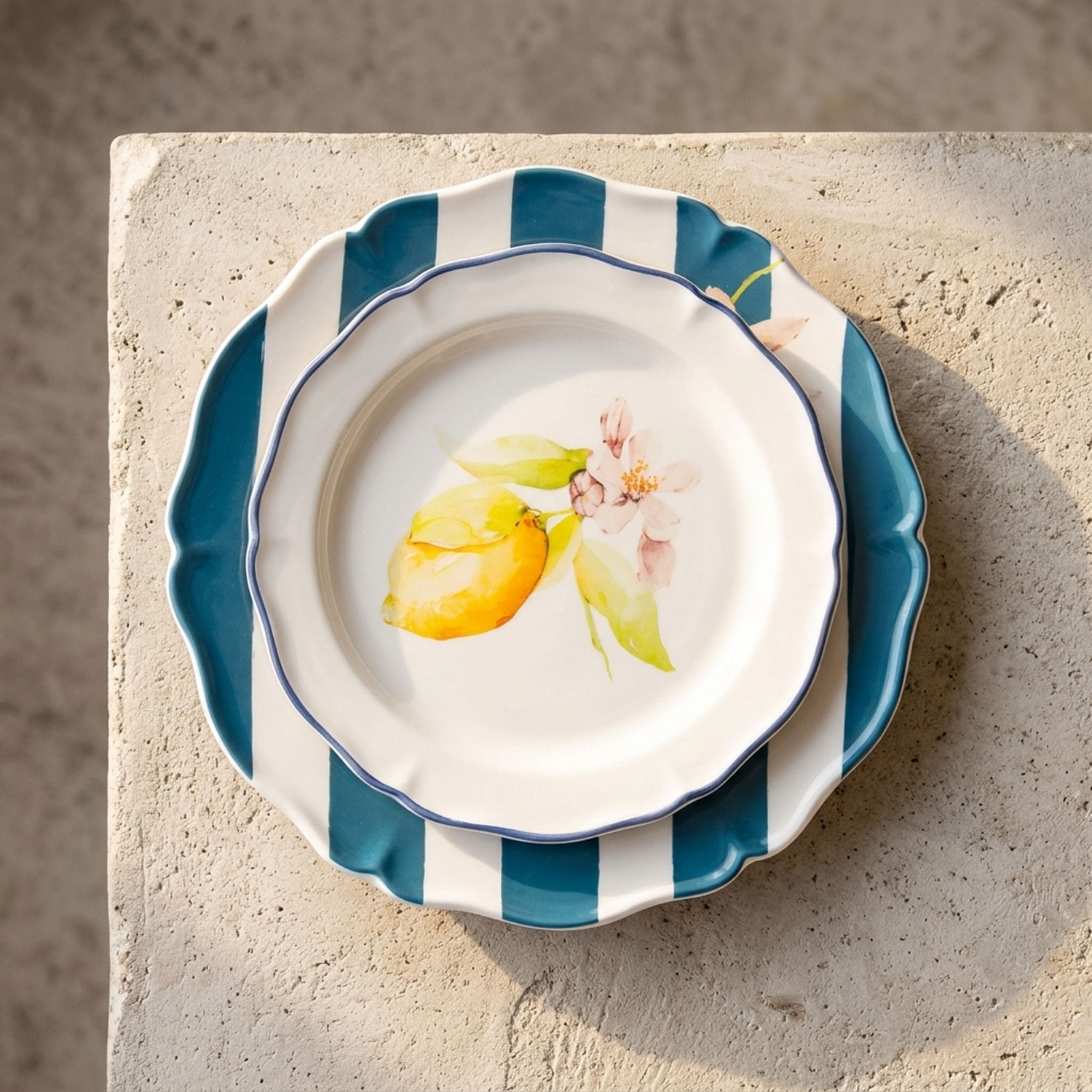 Dessertteller Citrus blauer