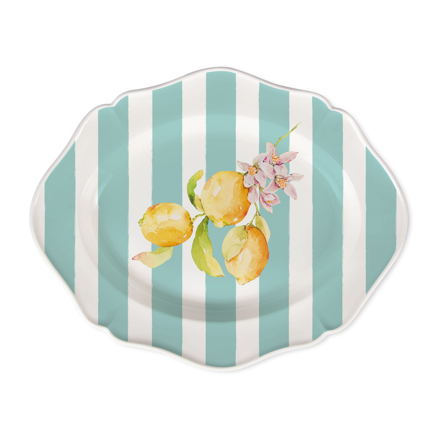Vassoio da portata Citrus righe azzurre