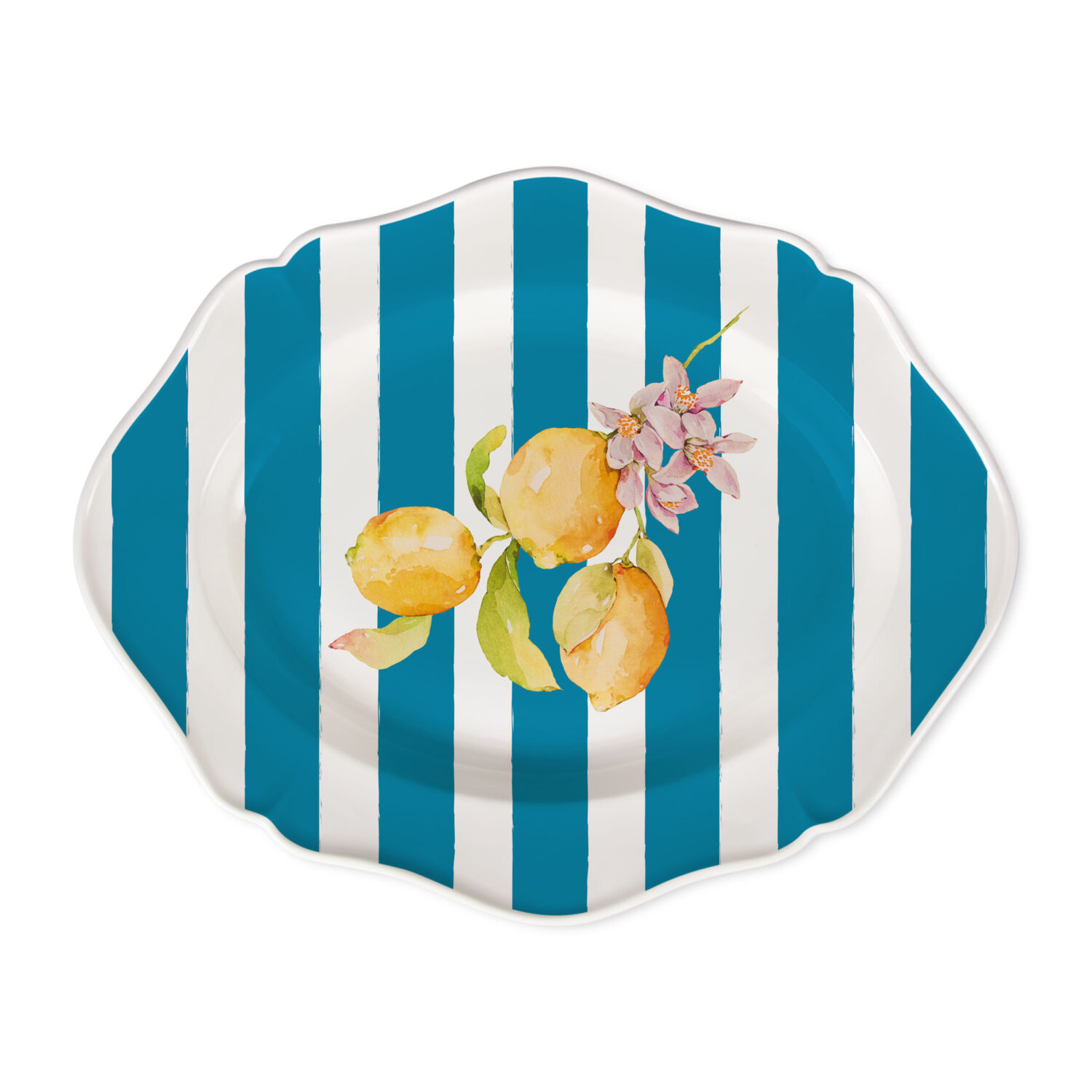 Vassoio da portata Citrus righe blu