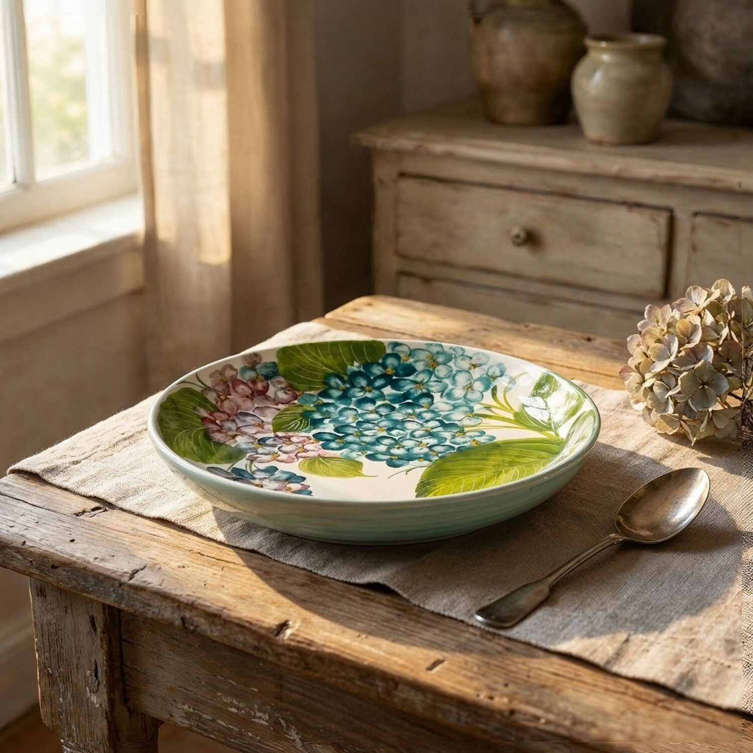 Piatto fondo Ortensie