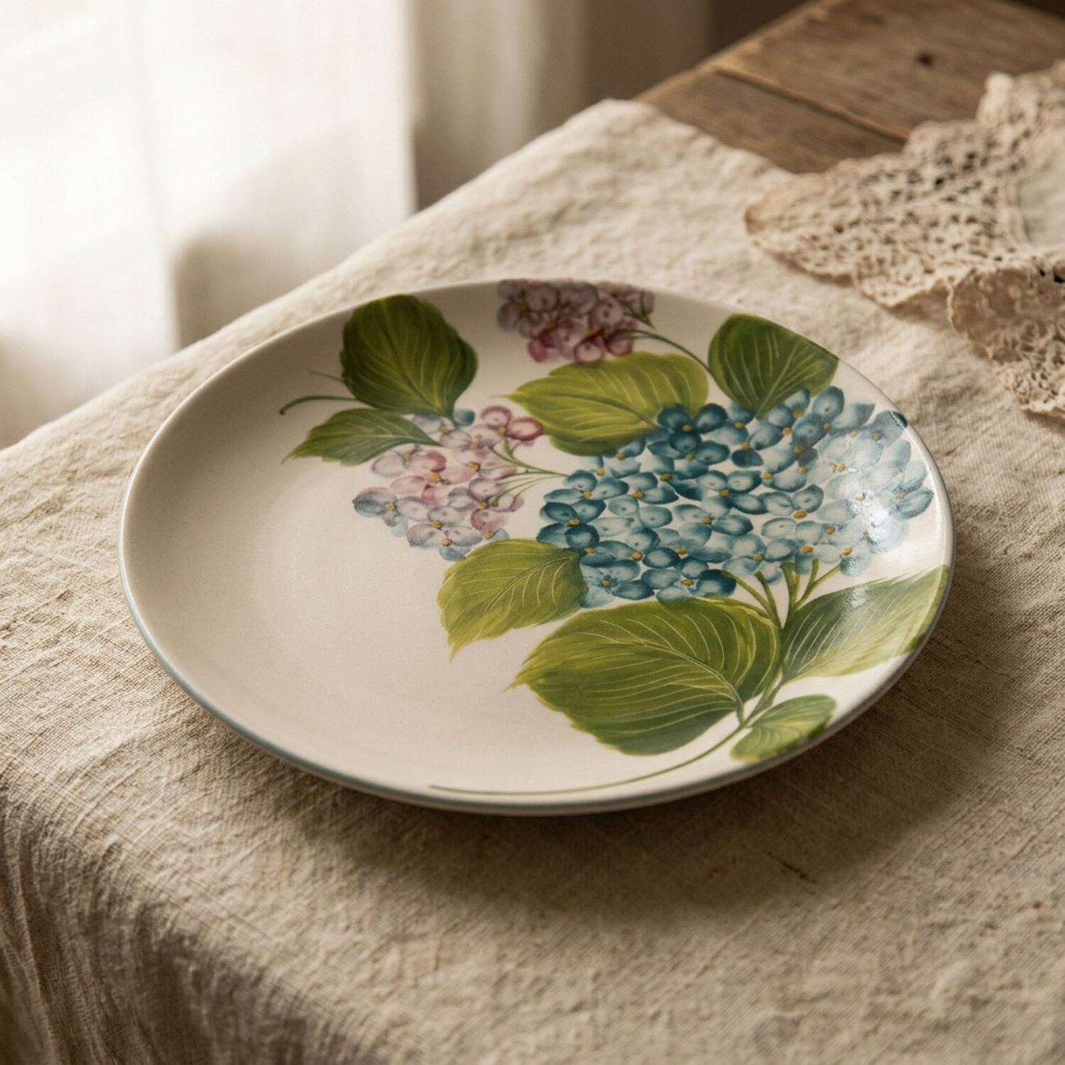 Piatto piano Ortensie