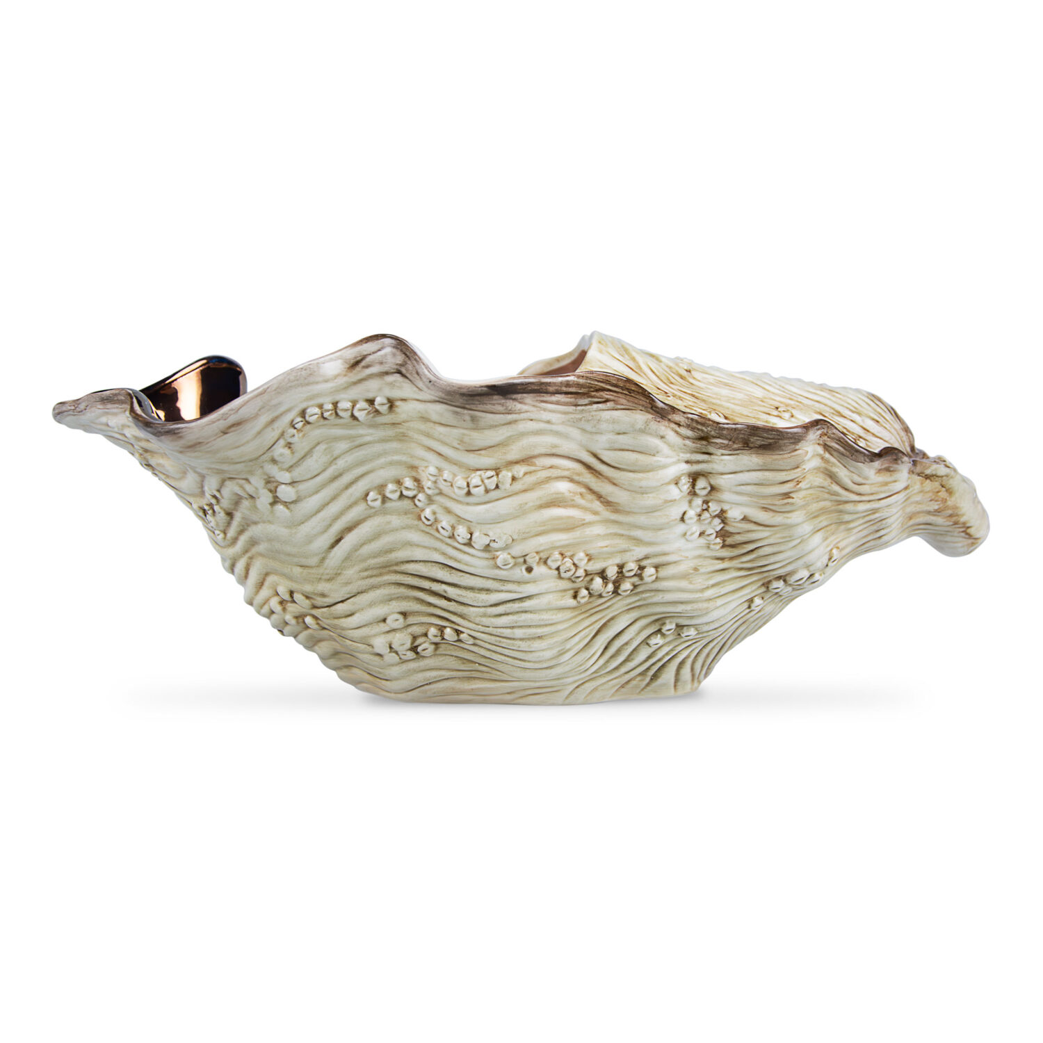 Copper oyster champagne holder