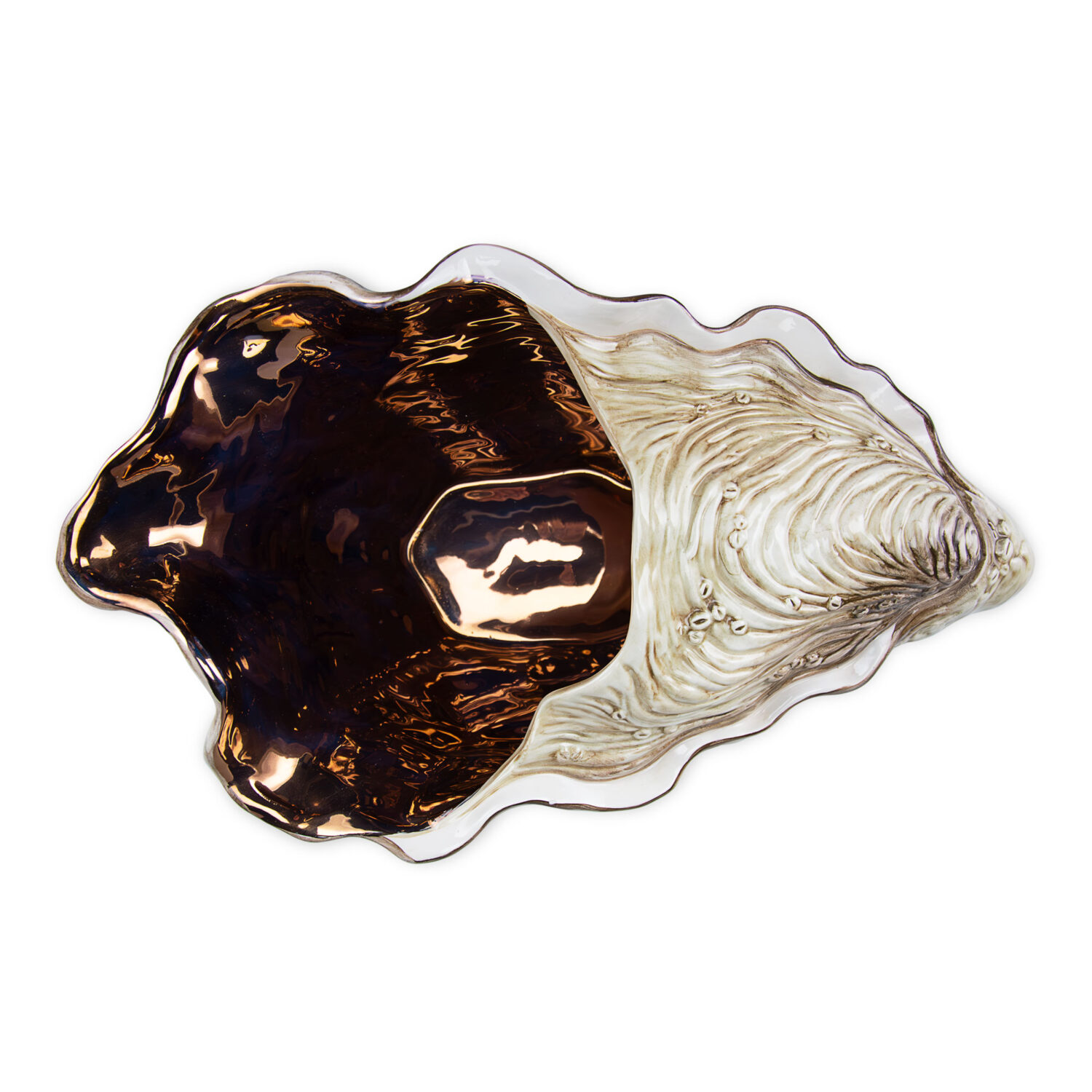 Copper oyster champagne holder