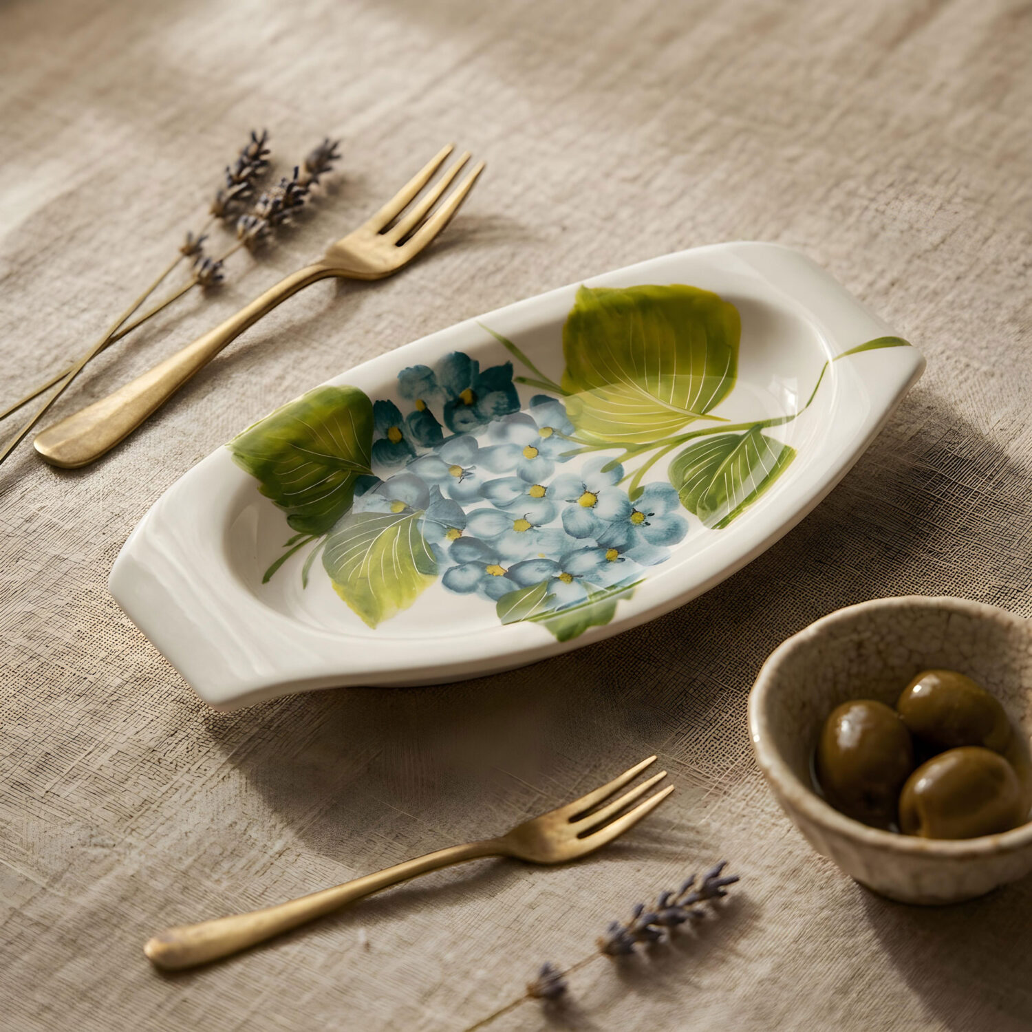 Vassoio da aperitivo Ortensie