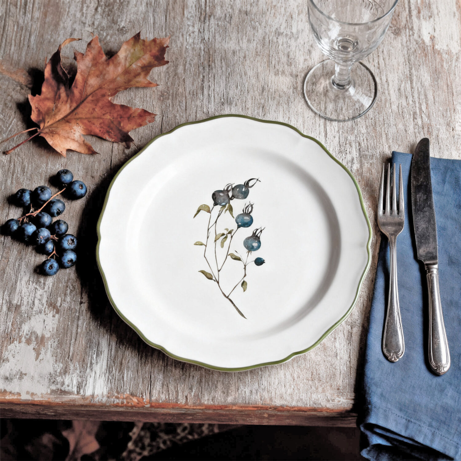 Piatto frutta Indaco