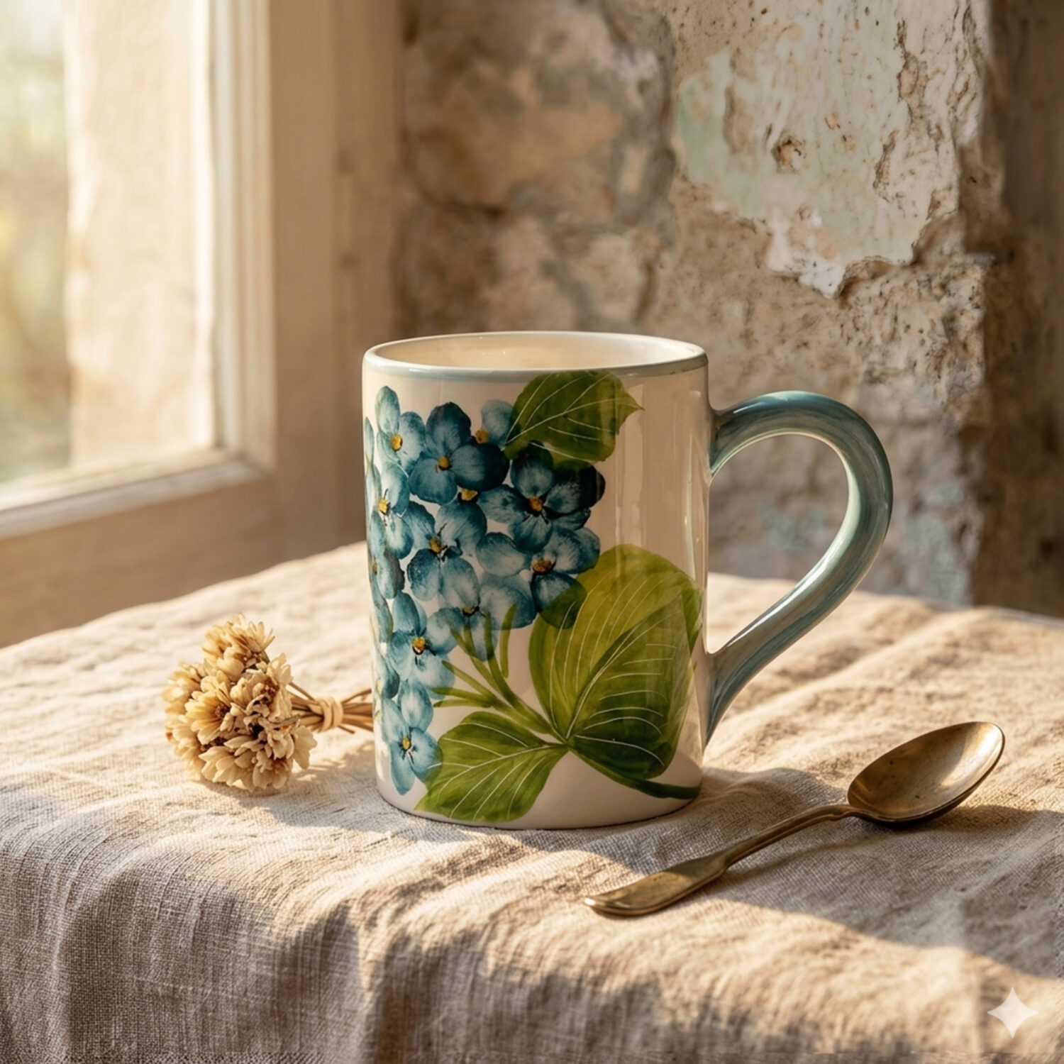 Tazza decoro Ortensie