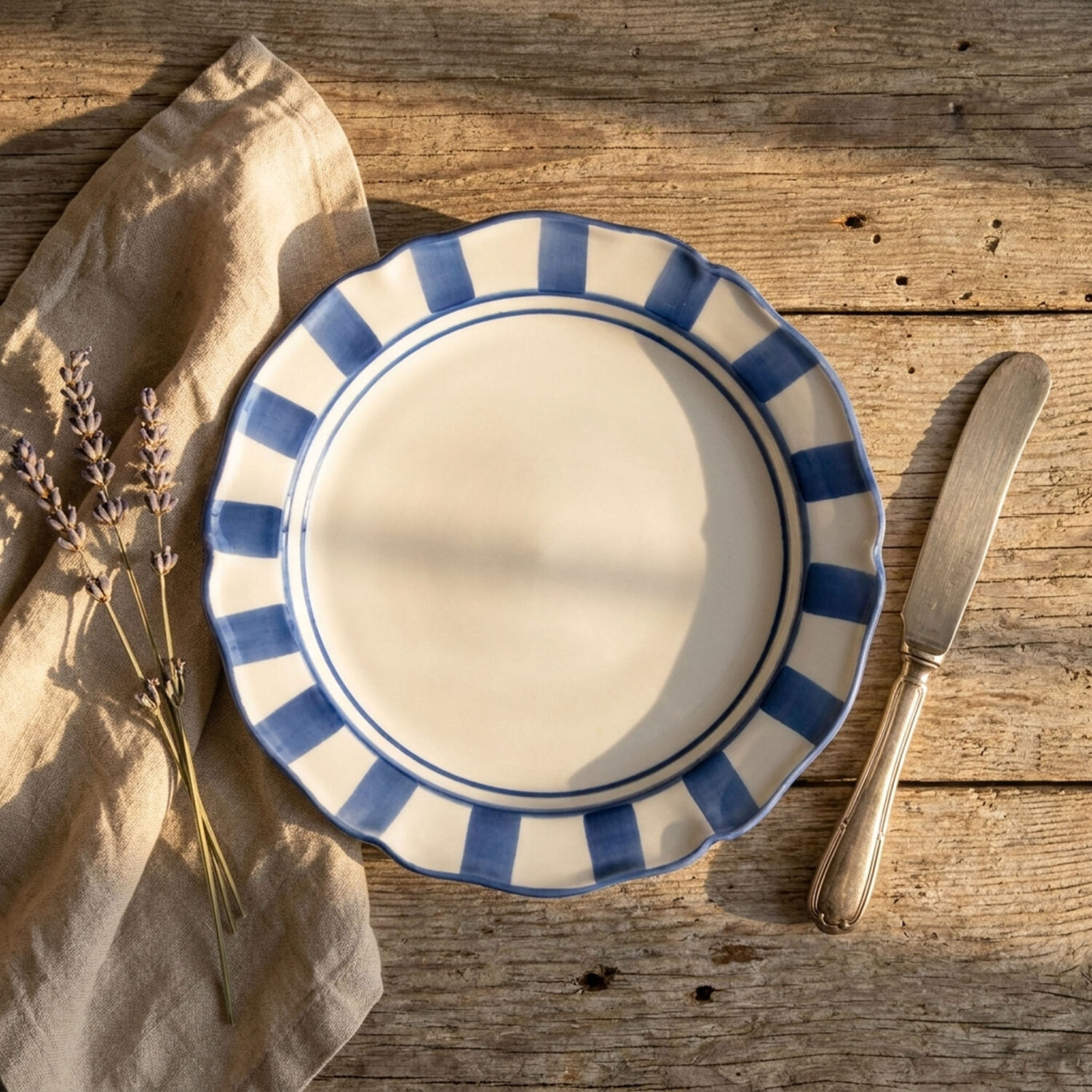 Piatto pane Riviera blu