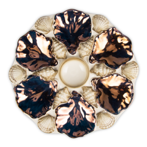 Copper oyster serving dish