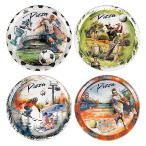 Sport pizza plate set