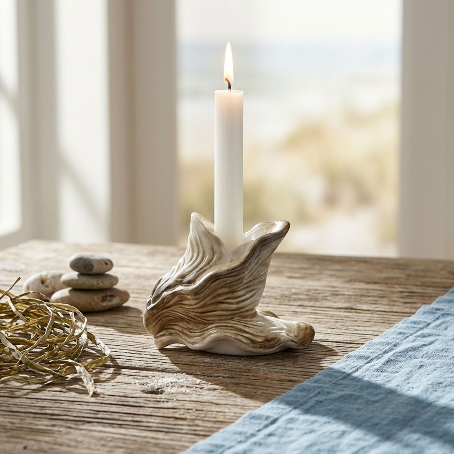 Oyster candle holder
