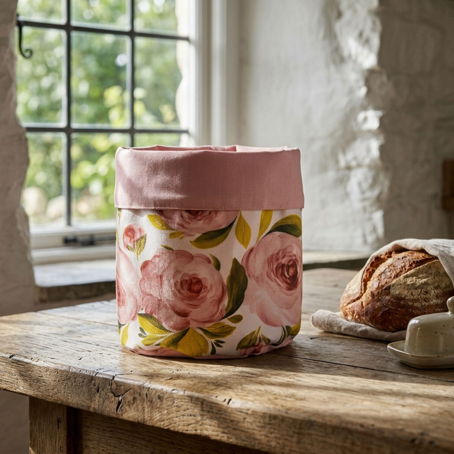 Bread basket with roses