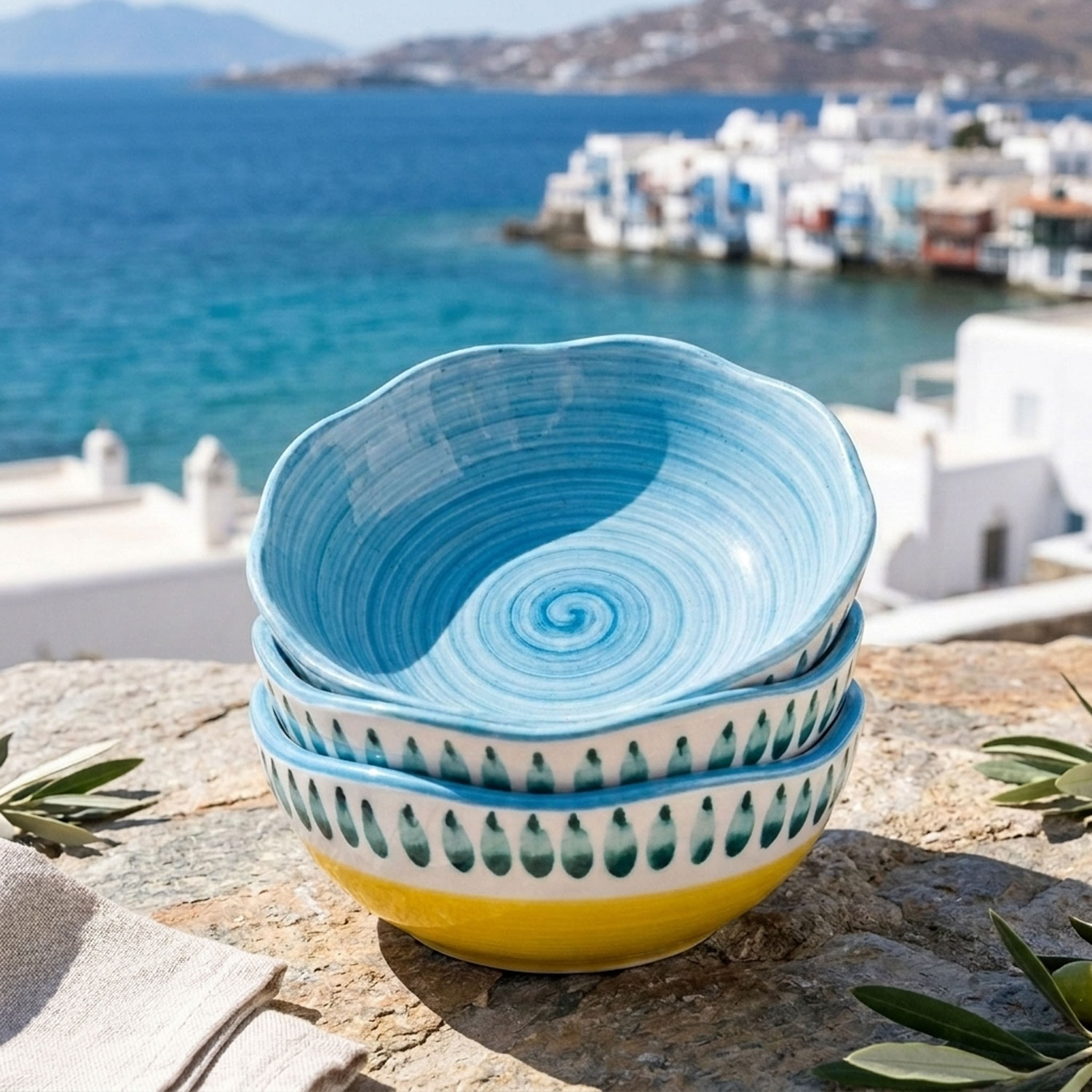 Schale Thalassa 15 innen hellblau